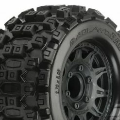 ProLine Badlands MX28 2.8 Tyres Mounted On Black Raid 6X30 Removable Hex Wheels - 12mm Hex
