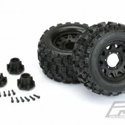 ProLine Badlands MX28 2.8 Tyres Mounted On Black Raid 6X30 Removable Hex Wheels - 12mm Hex -ProLine Sales Shop PL10125 10 2