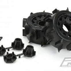 ProLine Sand Paw LP 2.8 Tyres Mounted On Black Raid 6X30 Wheels (2) -ProLine Sales Shop PL10160 10 2