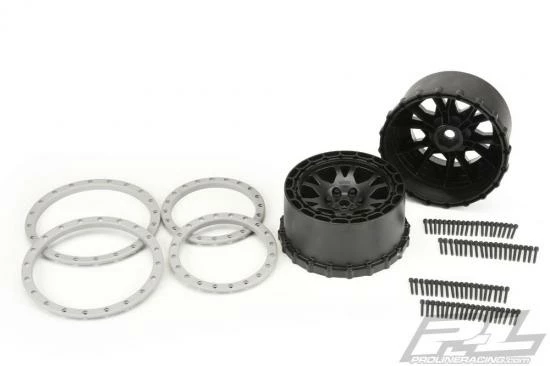 ProLine Impulse Pro-Loc Black Wheels With Grey Ring For Traxxas X-MAXX (2) 2 ProLine Impulse Pro-Loc Black Wheels With Grey Ring For Traxxas X-MAXX (2) - Image 2