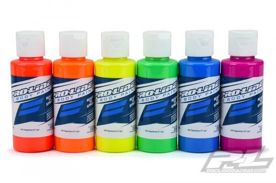 ProLine Water Based RC Body Paint Set - 6 Pack - Fluorescent Colours 2 ProLine Water Based RC Body Paint Set - 6 Pack - Fluorescent Colours - Image 2