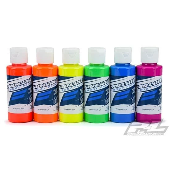 ProLine Water Based RC Body Paint Set - 6 Pack - Fluorescent Colours 1 ProLine Water Based RC Body Paint Set - 6 Pack - Fluorescent Colours