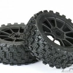 ProLine Badlands MX M2 Tyres Pre-Mounted On Mach 10 Black 1:8 Buggy Wheels (2) -ProLine Sales Shop PL9067 21 2